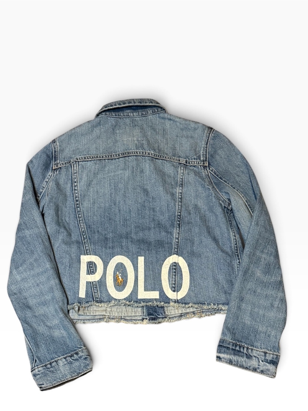 Polo by Ralph Lauren Light Blue Denim Jacket with POLO Back Print Girls Size 12